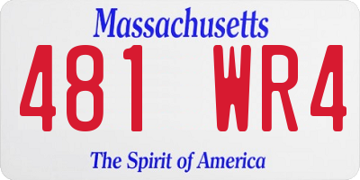 MA license plate 481WR4