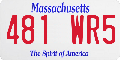 MA license plate 481WR5