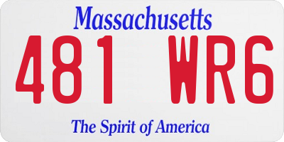 MA license plate 481WR6