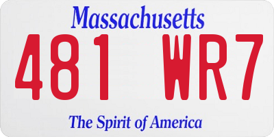 MA license plate 481WR7
