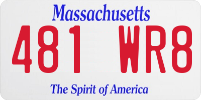 MA license plate 481WR8