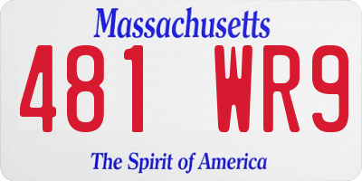 MA license plate 481WR9