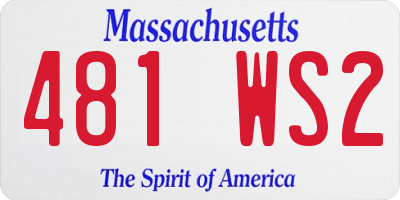 MA license plate 481WS2