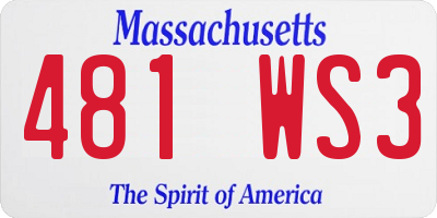 MA license plate 481WS3
