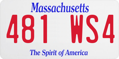 MA license plate 481WS4