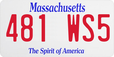 MA license plate 481WS5