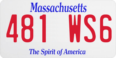 MA license plate 481WS6