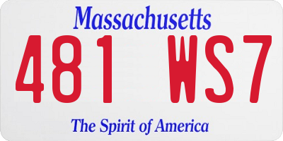 MA license plate 481WS7