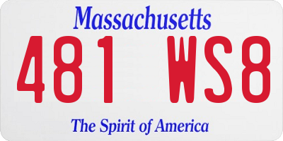 MA license plate 481WS8