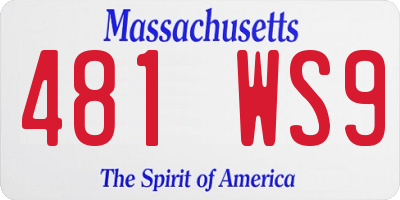 MA license plate 481WS9