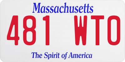 MA license plate 481WT0