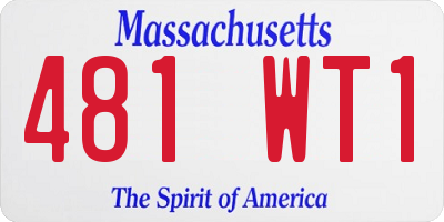 MA license plate 481WT1