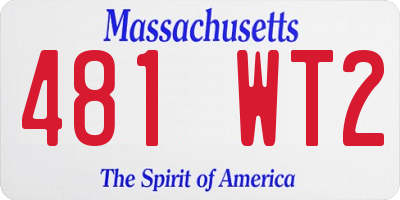 MA license plate 481WT2