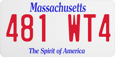 MA license plate 481WT4