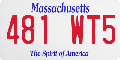 MA license plate 481WT5