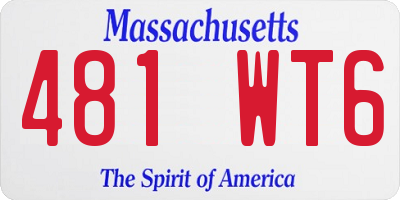 MA license plate 481WT6