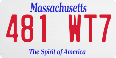 MA license plate 481WT7