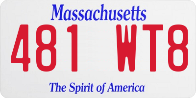 MA license plate 481WT8
