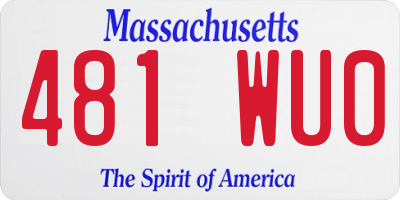 MA license plate 481WU0