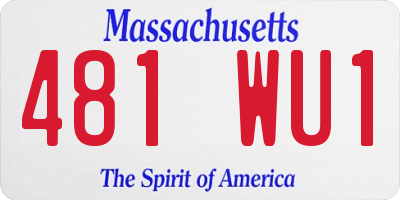 MA license plate 481WU1