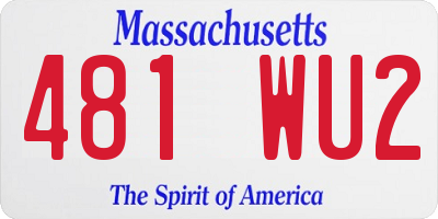 MA license plate 481WU2