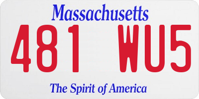 MA license plate 481WU5