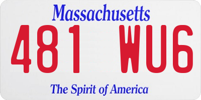 MA license plate 481WU6