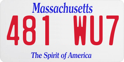 MA license plate 481WU7