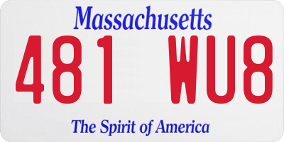 MA license plate 481WU8