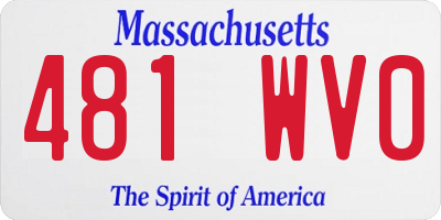 MA license plate 481WV0