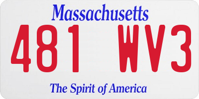 MA license plate 481WV3