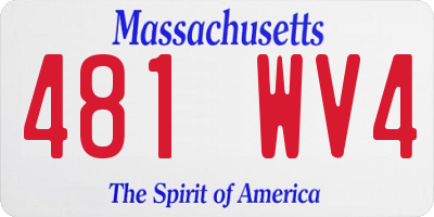 MA license plate 481WV4