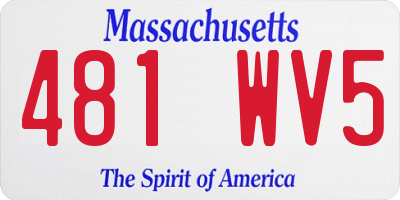 MA license plate 481WV5