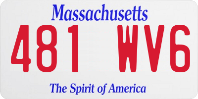 MA license plate 481WV6