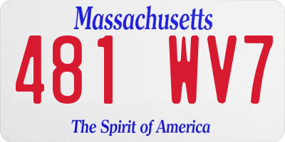MA license plate 481WV7