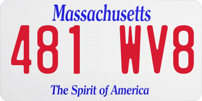 MA license plate 481WV8