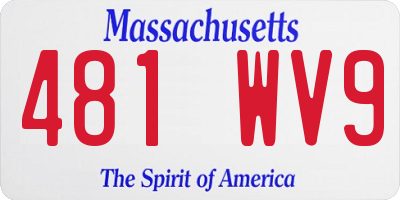 MA license plate 481WV9