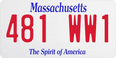 MA license plate 481WW1