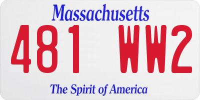 MA license plate 481WW2