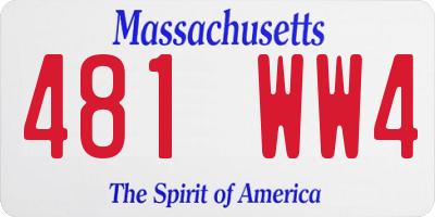 MA license plate 481WW4