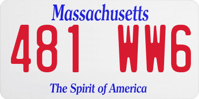 MA license plate 481WW6