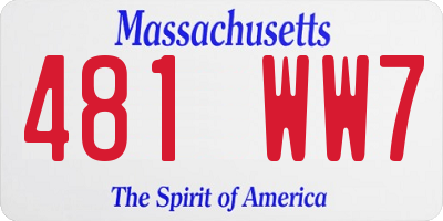 MA license plate 481WW7