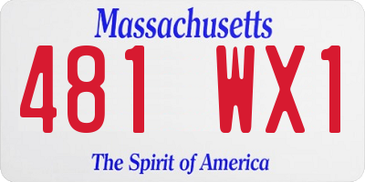 MA license plate 481WX1
