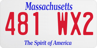 MA license plate 481WX2