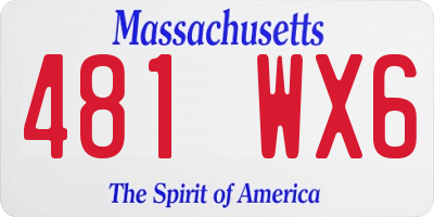 MA license plate 481WX6