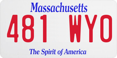 MA license plate 481WY0
