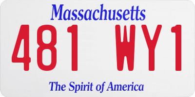 MA license plate 481WY1