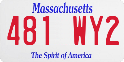 MA license plate 481WY2