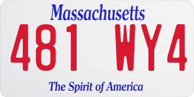MA license plate 481WY4