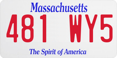 MA license plate 481WY5